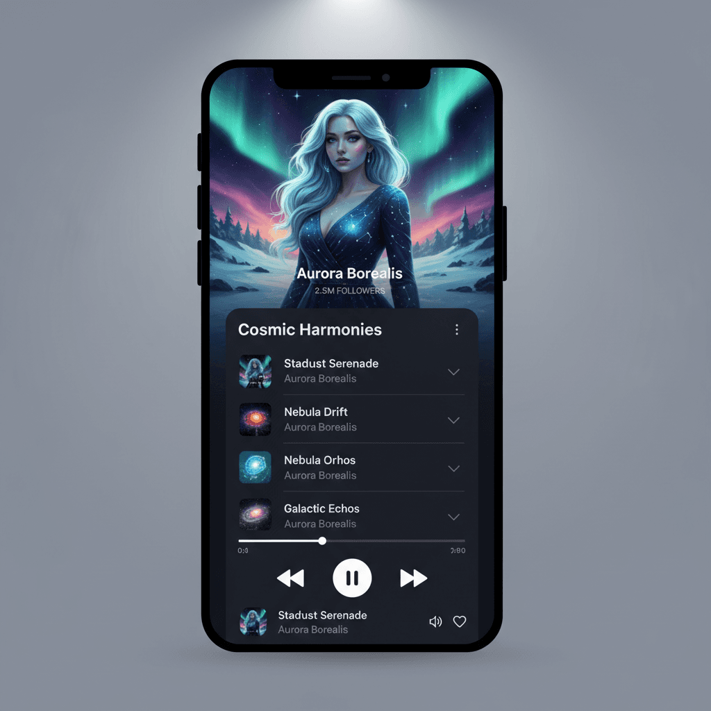 Music player and artist profile