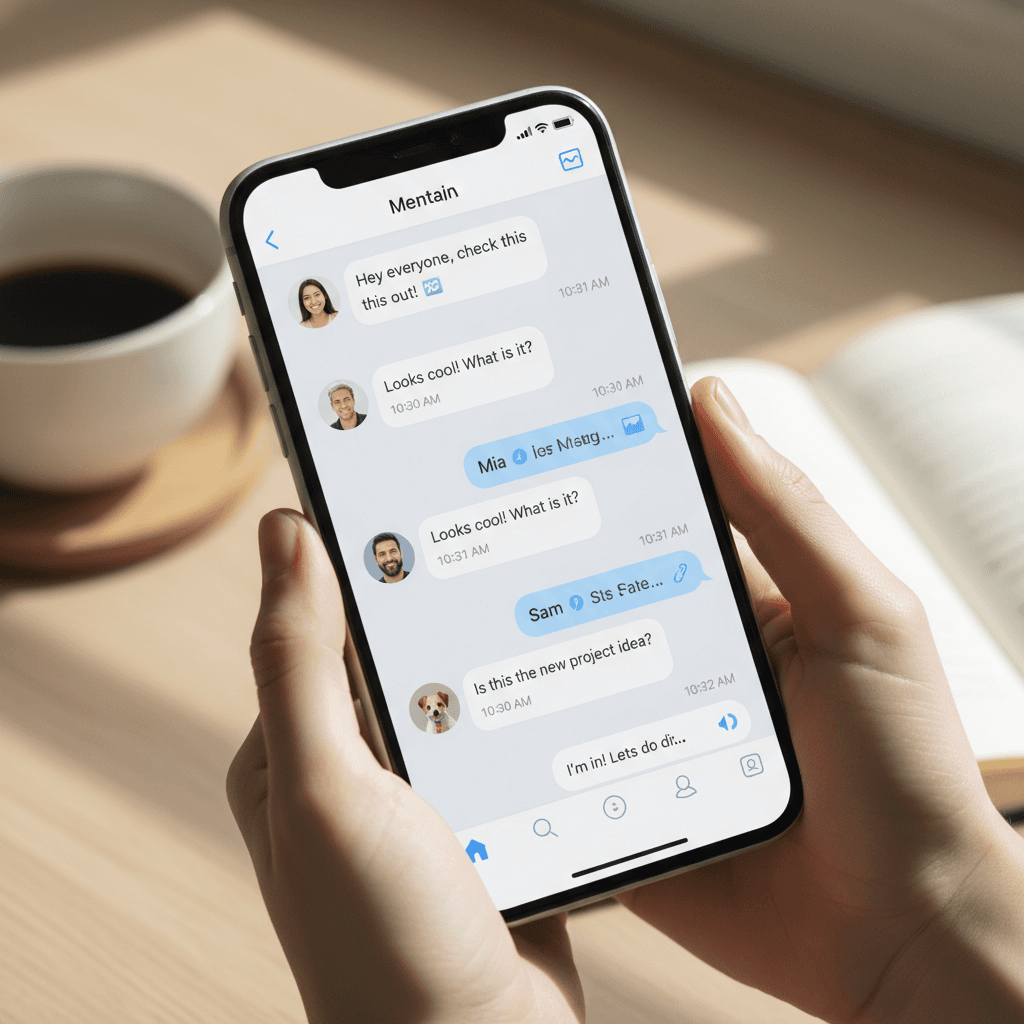 Itz Femiranking messaging interface on mobile phone